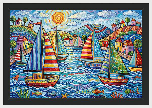 Sailboats In A Vibrant Harbor