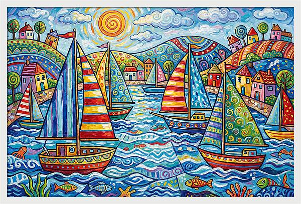Sailboats In A Vibrant Harbor