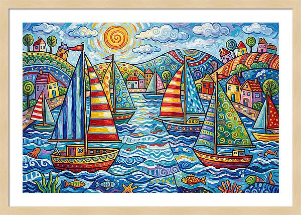 Sailboats In A Vibrant Harbor