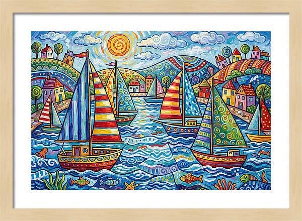Sailboats In A Vibrant Harbor