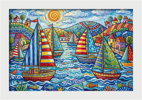 Sailboats In A Vibrant Harbor
