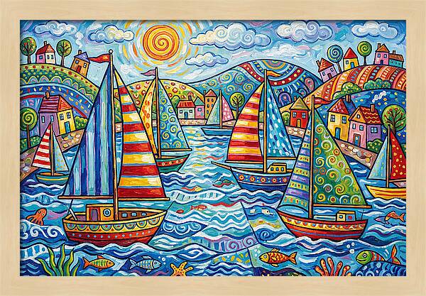 Sailboats In A Vibrant Harbor