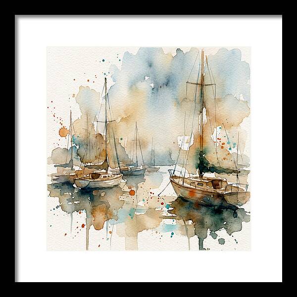 Sailboats Resting In Serene Waters