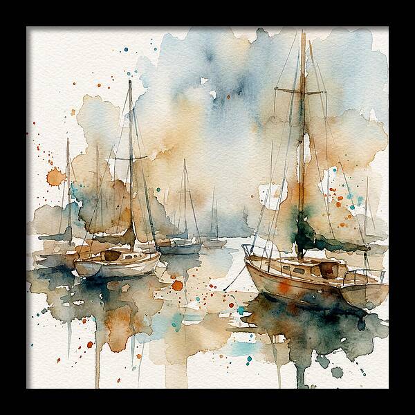 Sailboats Resting In Serene Waters