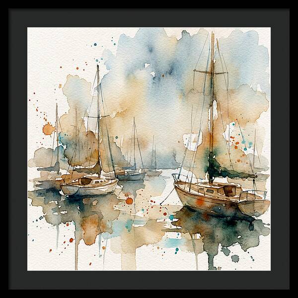 Sailboats Resting In Serene Waters