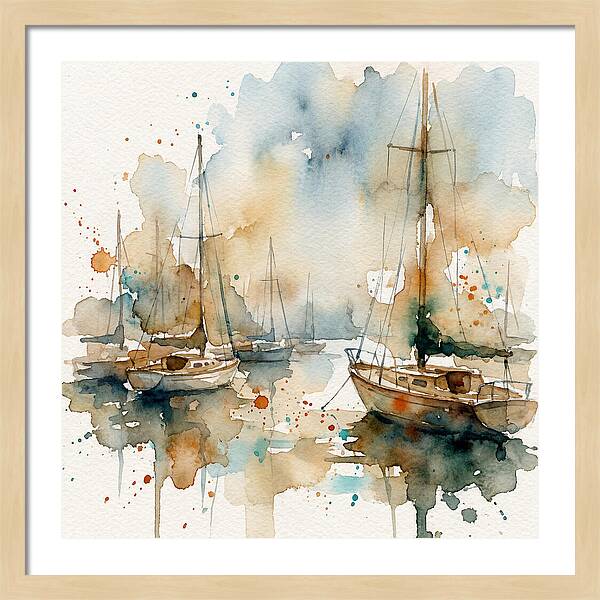 Sailboats Resting In Serene Waters
