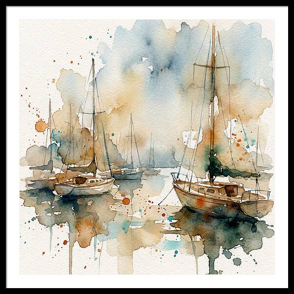 Sailboats Resting In Serene Waters