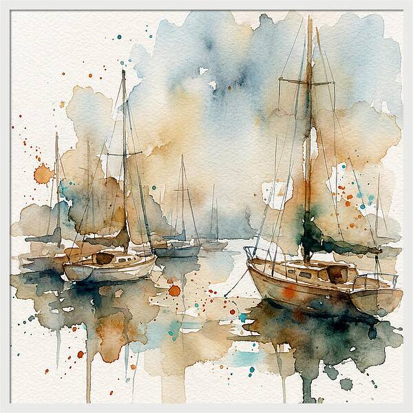 Sailboats Resting In Serene Waters
