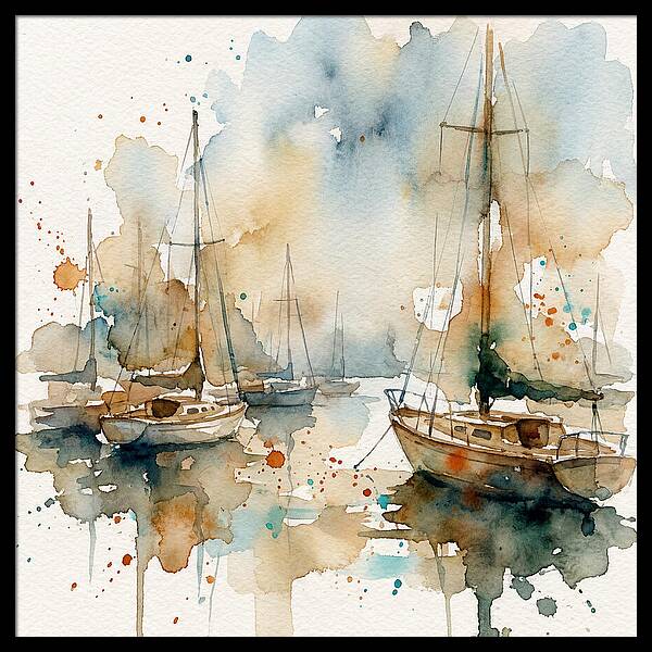 Sailboats Resting In Serene Waters