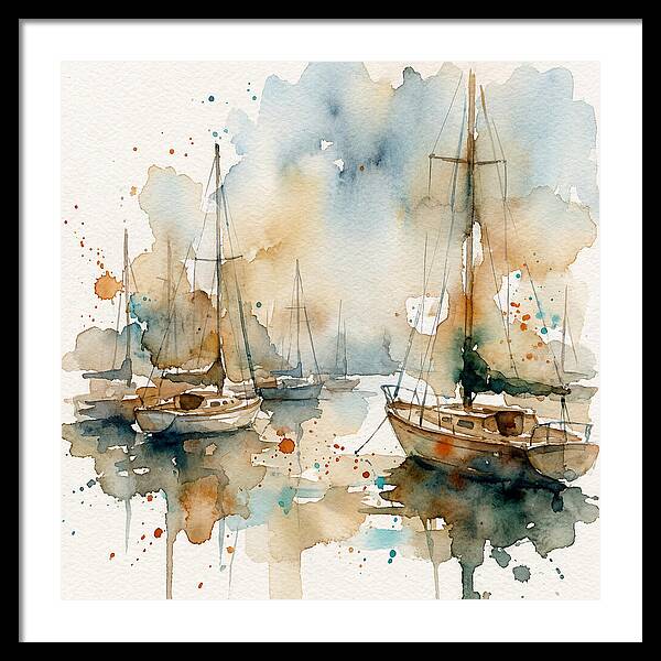 Sailboats Resting In Serene Waters