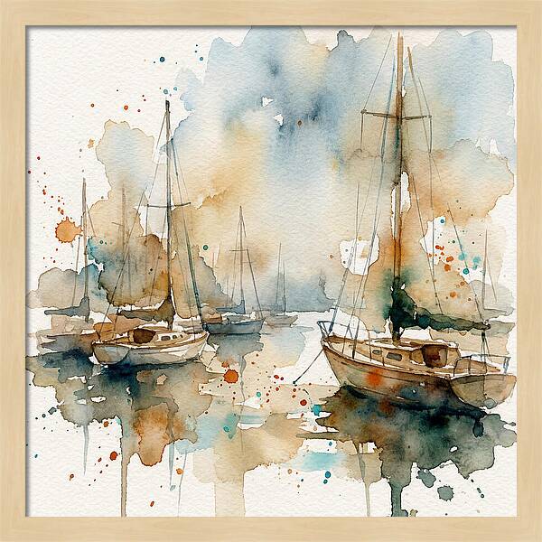 Sailboats Resting In Serene Waters