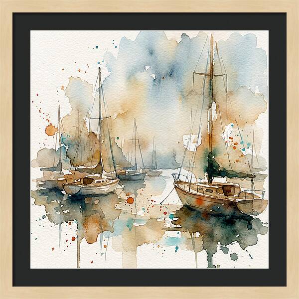 Sailboats Resting In Serene Waters