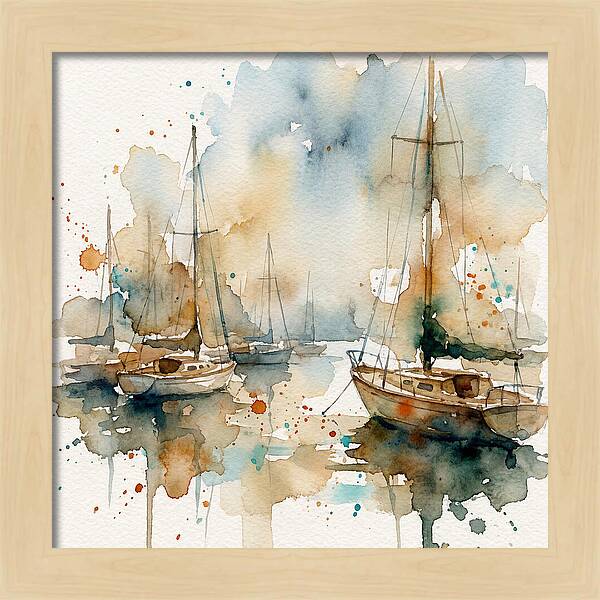Sailboats Resting In Serene Waters