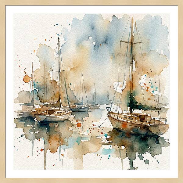 Sailboats Resting In Serene Waters
