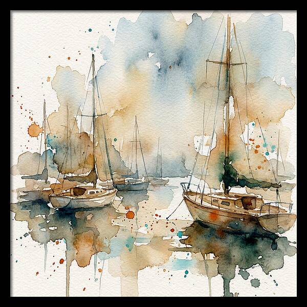 Sailboats Resting In Serene Waters
