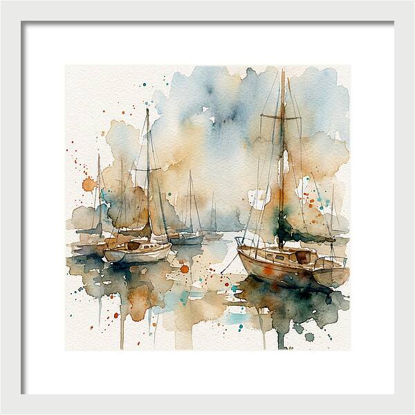 Sailboats Resting In Serene Waters