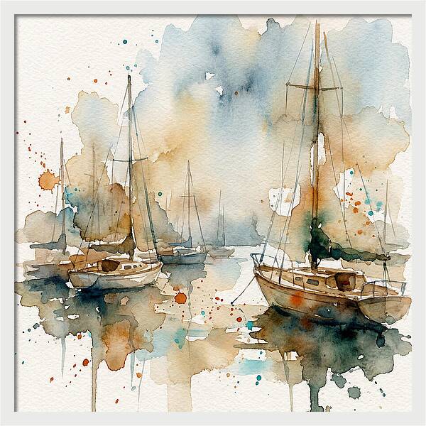 Sailboats Resting In Serene Waters