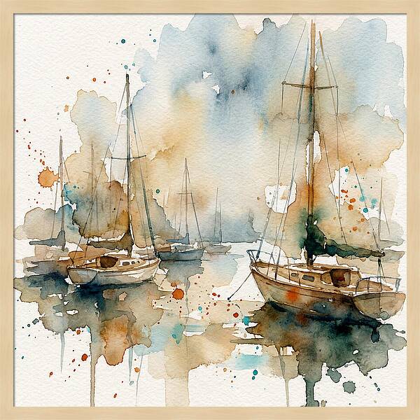 Sailboats Resting In Serene Waters