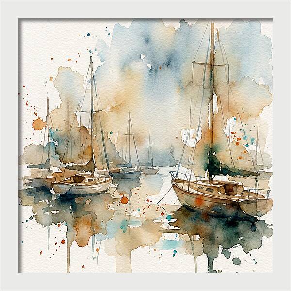 Sailboats Resting In Serene Waters
