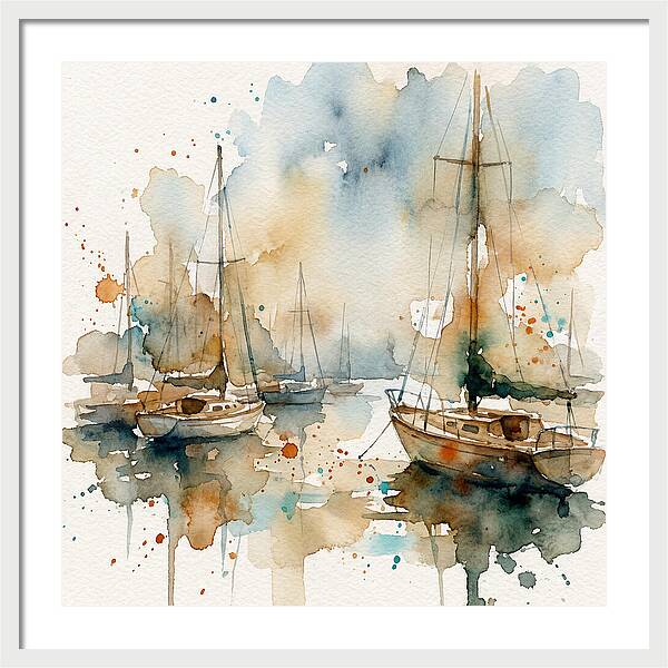 Sailboats Resting In Serene Waters