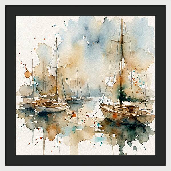 Sailboats Resting In Serene Waters
