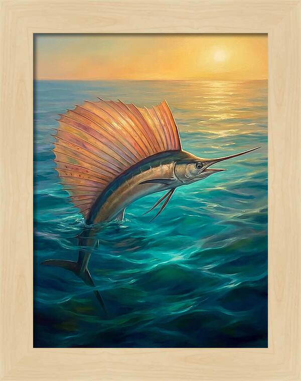 Sailfish Breaking Through Waves