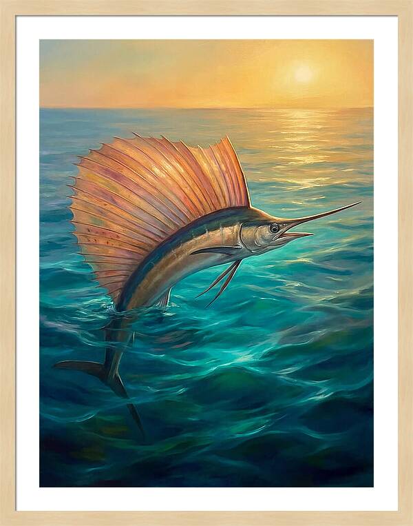 Sailfish Breaking Through Waves