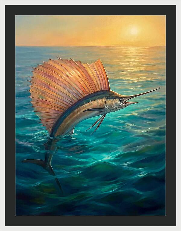 Sailfish Breaking Through Waves