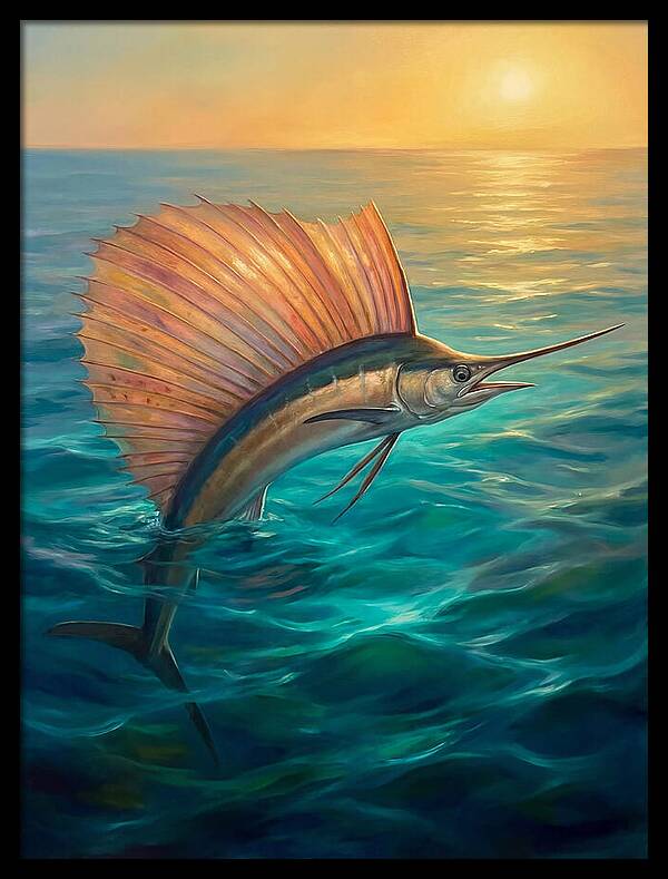 Sailfish Breaking Through Waves