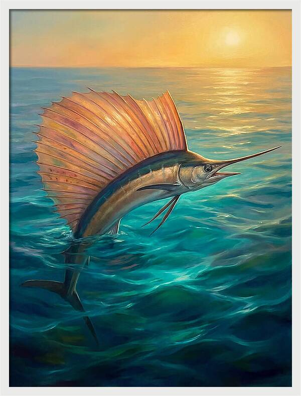 Sailfish Breaking Through Waves