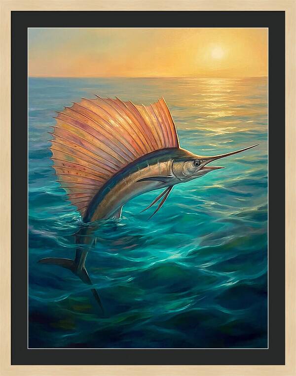 Sailfish Breaking Through Waves
