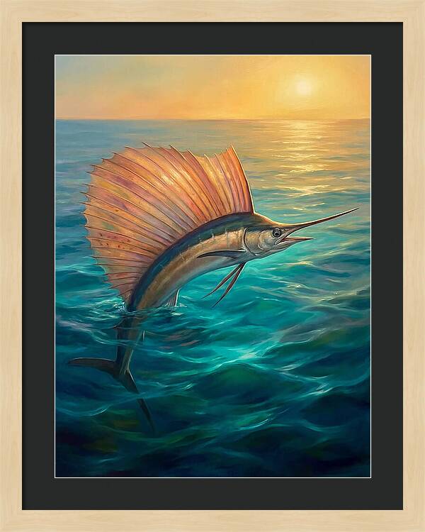 Sailfish Breaking Through Waves