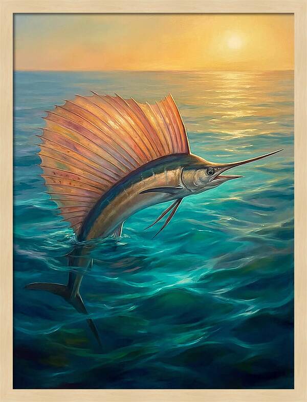 Sailfish Breaking Through Waves