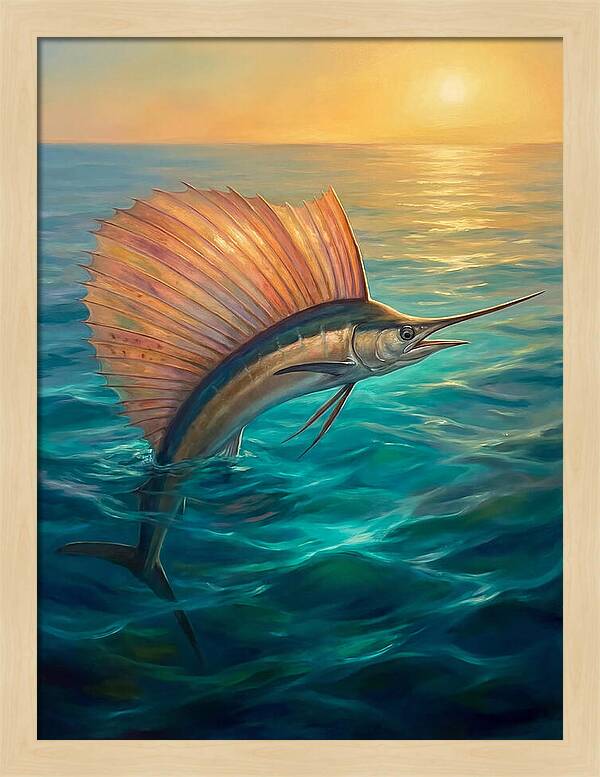 Sailfish Breaking Through Waves