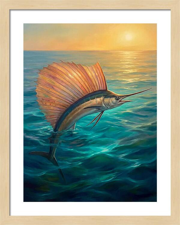 Sailfish Breaking Through Waves