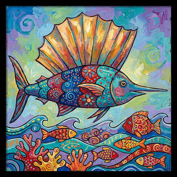 Sailfish Swimming Through Colorful Waters