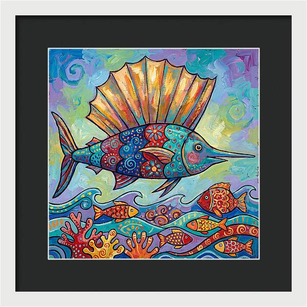 Sailfish Swimming Through Colorful Waters
