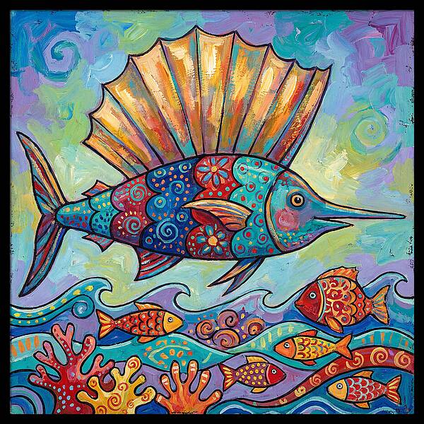 Sailfish Swimming Through Colorful Waters
