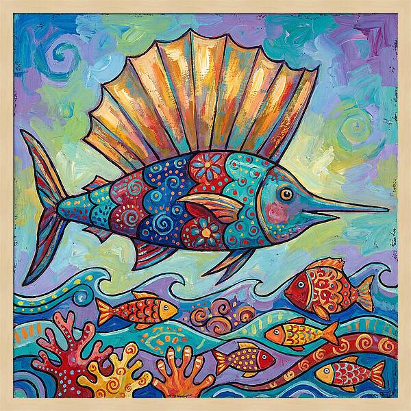 Sailfish Swimming Through Colorful Waters
