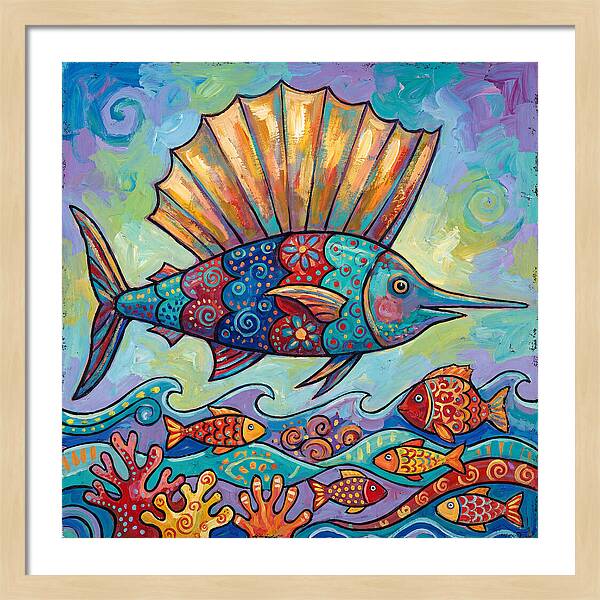 Sailfish Swimming Through Colorful Waters