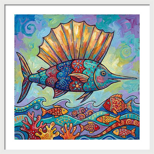 Sailfish Swimming Through Colorful Waters