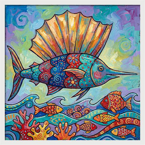 Sailfish Swimming Through Colorful Waters