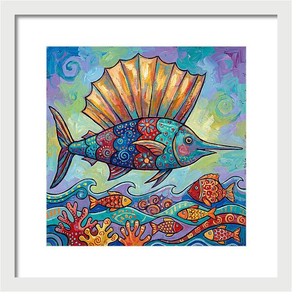 Sailfish Swimming Through Colorful Waters