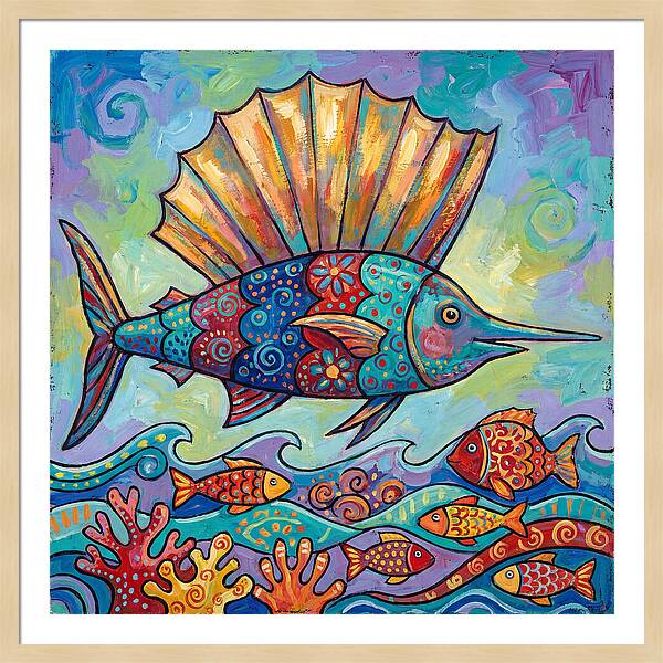 Sailfish Swimming Through Colorful Waters