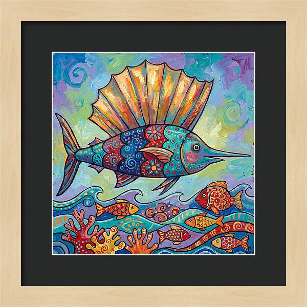 Sailfish Swimming Through Colorful Waters