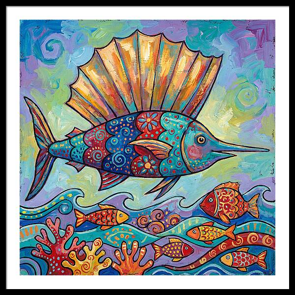 Sailfish Swimming Through Colorful Waters