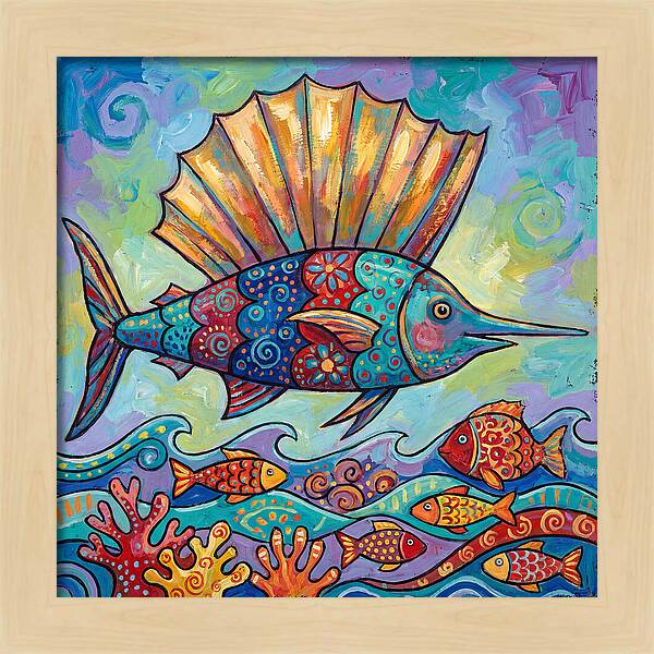 Sailfish Swimming Through Colorful Waters