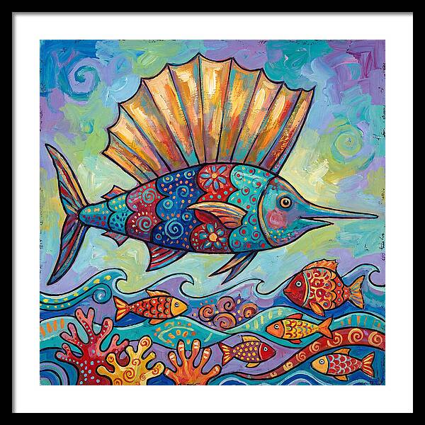 Sailfish Swimming Through Colorful Waters