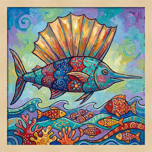 Sailfish Swimming Through Colorful Waters