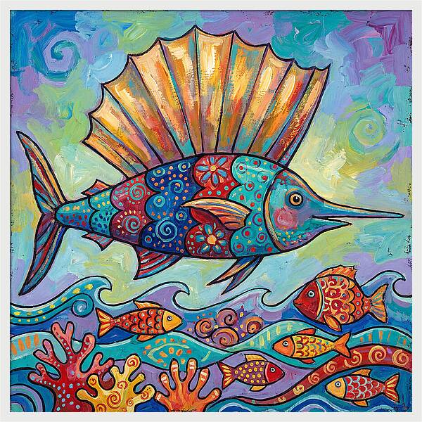 Sailfish Swimming Through Colorful Waters